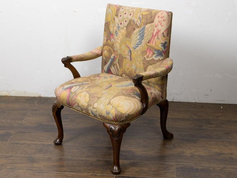 18th Century English Georgian Mahogany Library Armchair - Image 6