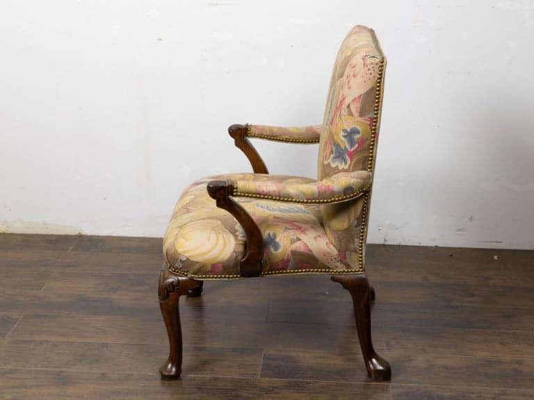 18th Century English Georgian Mahogany Library Armchair - Image 5