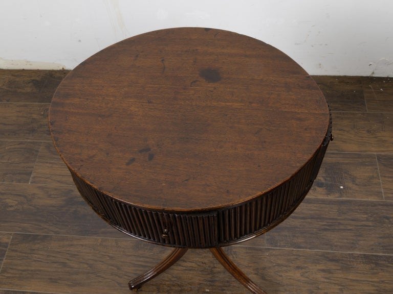 18th Century English Mahogany Drum Table with Reeded Frieze - Image 14