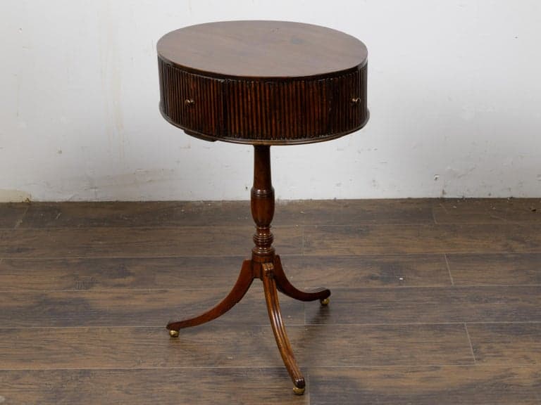 18th Century English Mahogany Drum Table with Reeded Frieze - Image 6