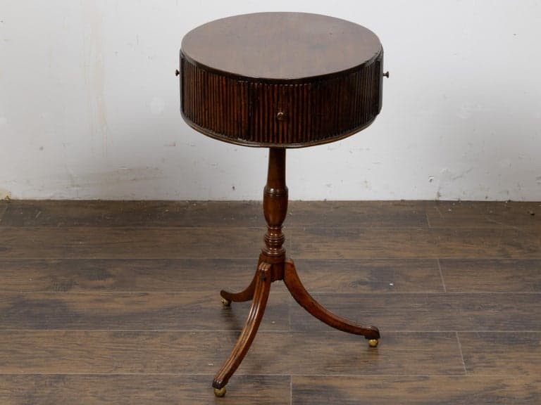 18th Century English Mahogany Drum Table with Reeded Frieze - Image 5