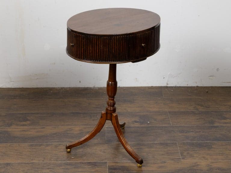 18th Century English Mahogany Drum Table with Reeded Frieze - Image 4