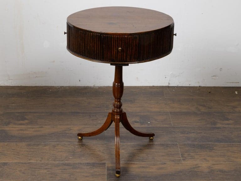 18th Century English Mahogany Drum Table with Reeded Frieze - Image 3