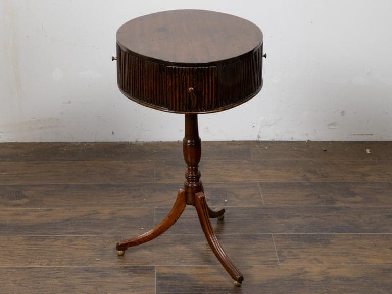 18th Century English Mahogany Drum Table with Reeded Frieze - Image 2