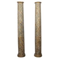 Pair of 18th Century Italian Painted and Giltwood Architectural Semi-Columns