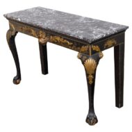 18th Century English George II Japanned and Gilt Console Table with Marble Top
