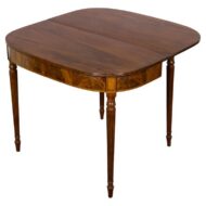 19th Century English Sheraton Style Mahogany Folding Demi-Lune Table
