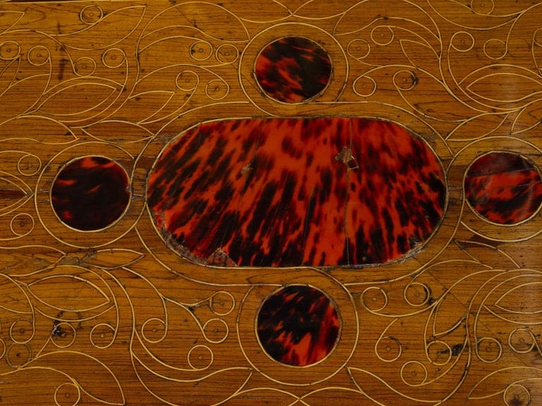 19th Century Italian Inlaid Wood Side Table with Tortoiseshell Accents - Image 12