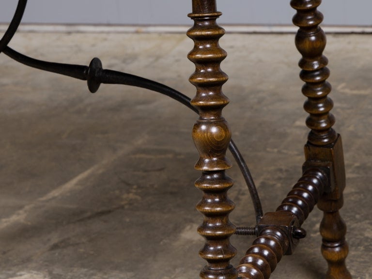 19th Century Italian Inlaid Wood Side Table with Tortoiseshell Accents - Image 9