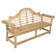 Large English Lutyens Style Bleached Teak Garden Bench, circa 1920