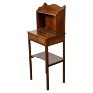 English 19th Century Mahogany Hall Table with Drawer and Shelves