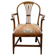 English 19th Century Oak Windsor Armchair with Kilim Upholstery