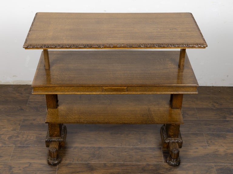 English Victorian Carved Oak Three-Tier Display Shelf, circa 1880 - Image 6
