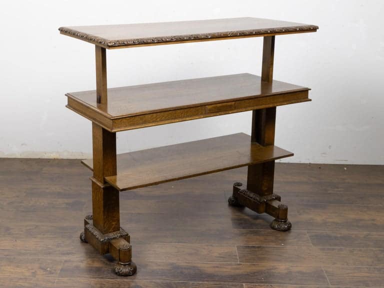 English Victorian Carved Oak Three-Tier Display Shelf, circa 1880 - Image 5