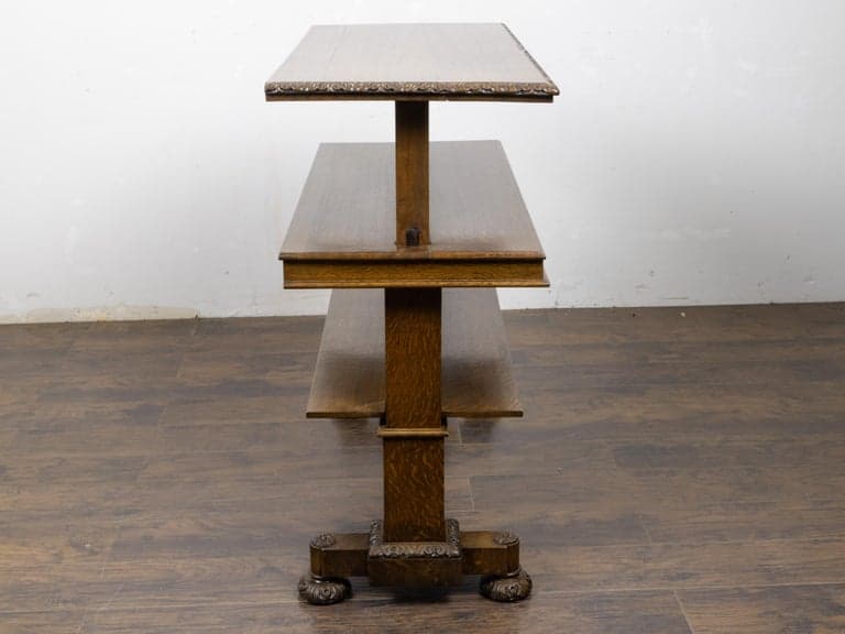 English Victorian Carved Oak Three-Tier Display Shelf, circa 1880 - Image 4