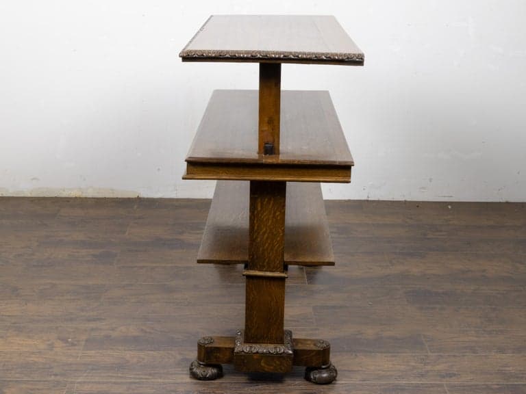 English Victorian Carved Oak Three-Tier Display Shelf, circa 1880 - Image 2